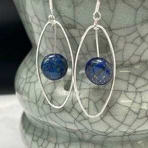 Lapis Lazuli gemstone dangle earrings
